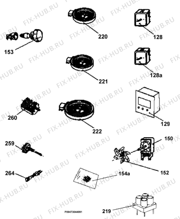 Взрыв-схема плиты (духовки) Electrolux EKC513510W - Схема узла Section 7