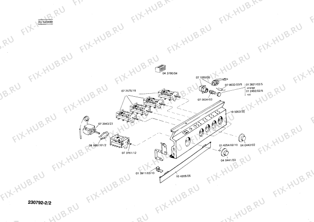 Взрыв-схема плиты (духовки) Siemens HU523499 - Схема узла 02