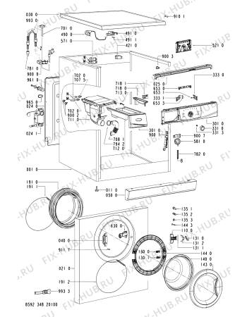 Схема №1 AWO 1200 с изображением Обшивка для стиралки Whirlpool 481245216974