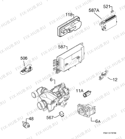 Схема №2 F34502VI0 с изображением Блок управления для электропосудомоечной машины Aeg 973911539113002