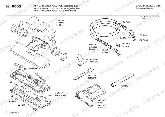 Схема №2 BBS2175 ALPHA 21 с изображением Крышка для пылесоса Bosch 00284432