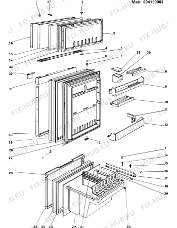 Взрыв-схема холодильника Indesit DF2853TS (F006339) - Схема узла