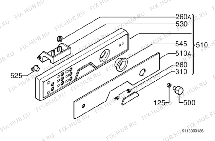 Схема №4 FAV34350IB с изображением Панель для посудомойки Aeg 1524727300