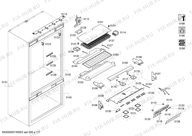 Схема №1 T36IT71NNP с изображением Монтажный набор для холодильника Bosch 00701085