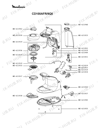Схема №1 CD100AFR/9Q0 с изображением Покрытие для кофеварки (кофемашины) Seb MS-621948