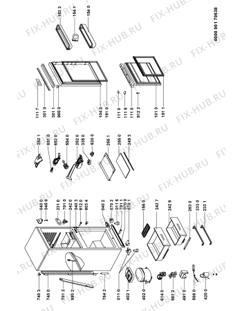 Схема №1 CZE 296A/AL с изображением Элемент корпуса для холодильной камеры Whirlpool 481245228743