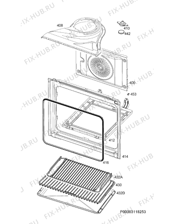 Взрыв-схема плиты (духовки) Electrolux EOC5444BAX - Схема узла Oven