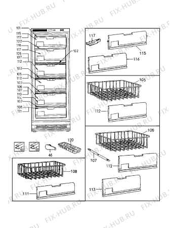 Взрыв-схема холодильника Zanussi ZV272C - Схема узла Internal parts