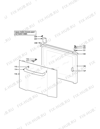 Взрыв-схема плиты (духовки) Zanussi Electrolux ZCM8021AXN - Схема узла H10 Main Oven Door (large)