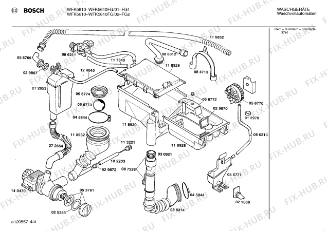 Взрыв-схема стиральной машины Bosch WFK5610FG WFK5610 - Схема узла 04