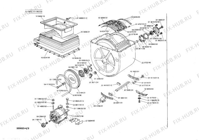 Схема №3 CV0822 с изображением Уплотнитель для стиральной машины Bosch 00045850