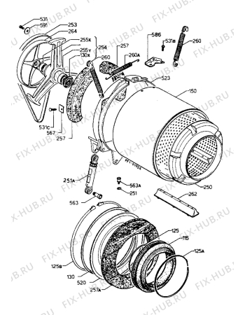 Взрыв-схема стиральной машины Zanussi FL1204H - Схема узла Tub and drum