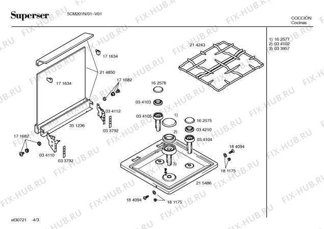 Схема №2 5CM201B с изображением Панель для плиты (духовки) Bosch 00361505