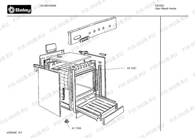 Схема №4 C610BY200W с изображением Противень для духового шкафа Bosch 00219438