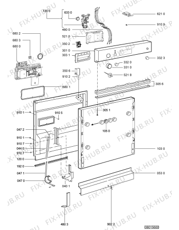 Схема №2 ADL 444 NB с изображением Модуль (плата) управления для посудомоечной машины Whirlpool 480140102106