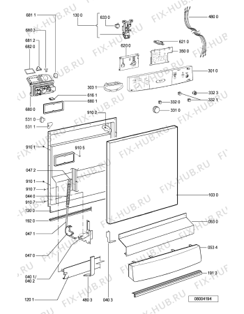 Схема №1 ADP 6735 AL с изображением Панель для посудомоечной машины Whirlpool 481245372936