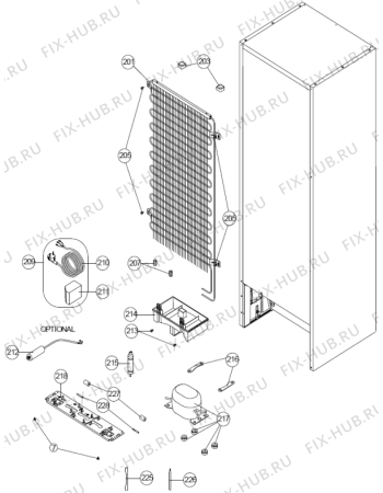 Схема №1 NRF7181TX (473280, HZZS44764) с изображением Подставка для холодильной камеры Gorenje 404211