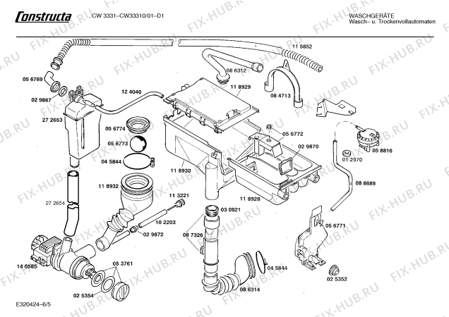 Взрыв-схема стиральной машины Constructa CW33310 CW3331 - Схема узла 05