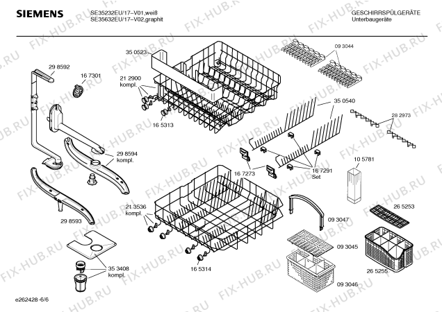 Взрыв-схема посудомоечной машины Siemens SE35232EU - Схема узла 06
