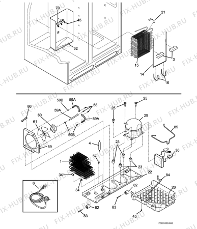 Взрыв-схема холодильника Aeg Electrolux S75628SK2 - Схема узла Cooling system 017