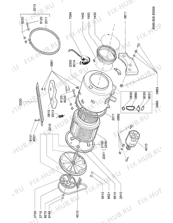 Схема №2 AWG174WP AWG 174 с изображением Тумблер для стиральной машины Whirlpool 481927638334