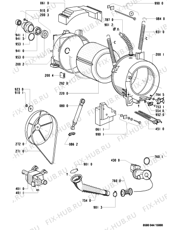 Схема №1 AWP 044 с изображением Ручка (крючок) люка для стиралки Whirlpool 481949878284