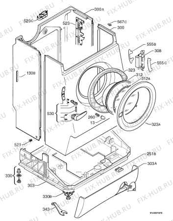 Взрыв-схема стиральной машины Electrolux EWN820 - Схема узла Housing 001