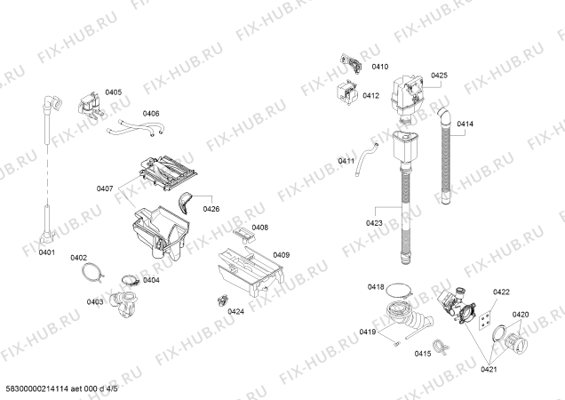 Взрыв-схема стиральной машины Bosch WAU28568TC - Схема узла 04