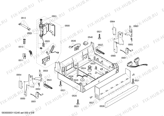 Взрыв-схема посудомоечной машины Bosch SGS55M72AU - Схема узла 05
