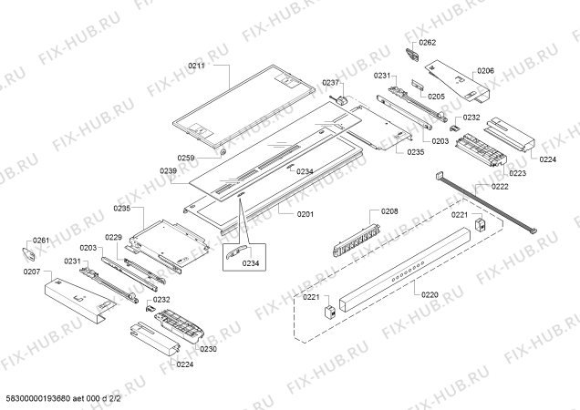 Схема №2 AF210790 Gaggenau с изображением Кабель для электровытяжки Bosch 12012644