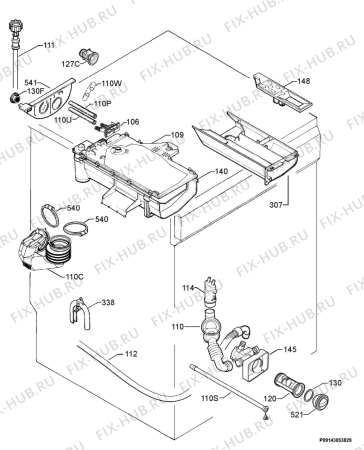 Взрыв-схема стиральной машины Electrolux EWW1274 - Схема узла Hydraulic System 272