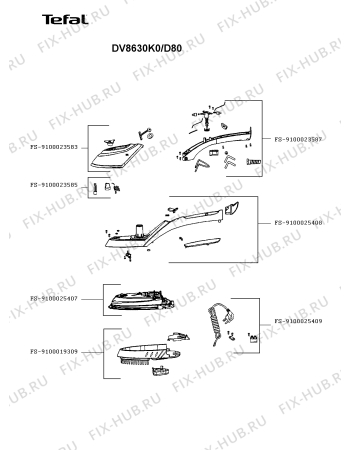 Схема №1 DV8630K0/D80 с изображением Ручка для электроутюга Tefal FS-9100025408