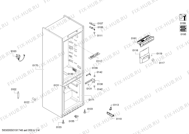 Схема №4 KGN36NL30G Bosch с изображением Амортизатор для холодильника Bosch 11011748