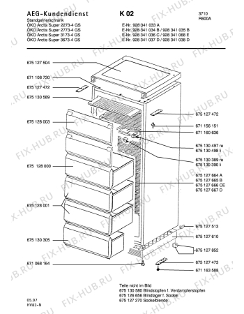 Взрыв-схема холодильника Aeg ARC3673-4 GS - Схема узла Housing 001