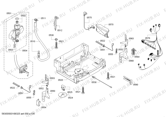 Взрыв-схема посудомоечной машины Siemens SX56N656CH - Схема узла 05
