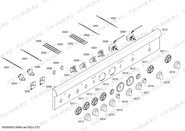 Схема №5 PRD484EEHC с изображением Панель для плиты (духовки) Bosch 00246122