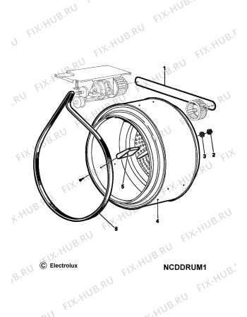 Взрыв-схема стиральной машины Aeg Electrolux TCE - Схема узла W40 Drum E