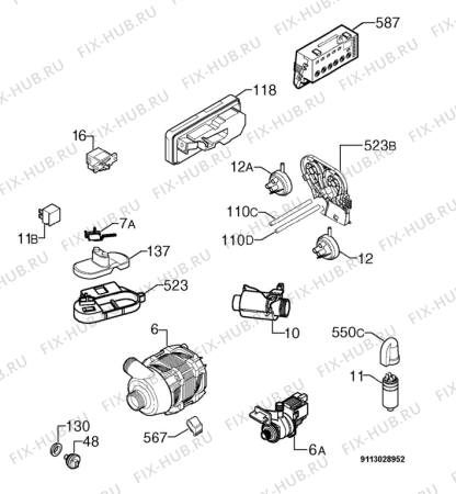 Взрыв-схема посудомоечной машины Juno Electrolux JSI64032X - Схема узла Electrical equipment 268