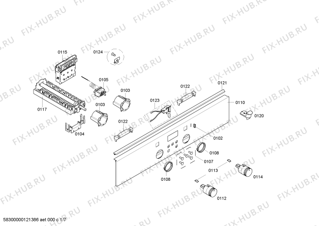 Схема №1 HL448501X с изображением Панель управления для электропечи Siemens 00663370