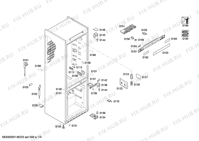 Схема №2 3KFP7665 с изображением Дверь морозильной камеры для холодильной камеры Bosch 00686178