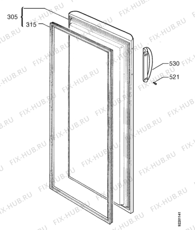Взрыв-схема холодильника Zanussi ZV180R - Схема узла Door 003