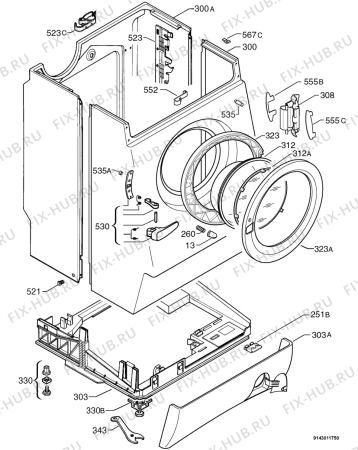 Взрыв-схема стиральной машины Electrolux EW1420N - Схема узла Housing 001