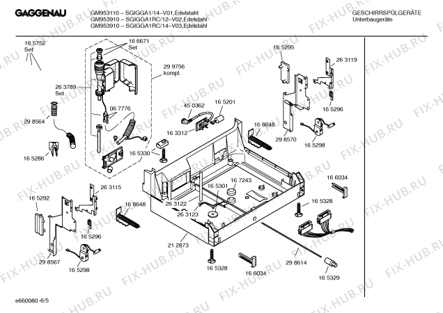 Схема №2 GM953910 с изображением Инструкция по эксплуатации Gaggenau для электропосудомоечной машины Bosch 00521555