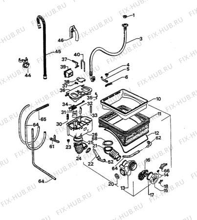 Взрыв-схема стиральной машины Electrolux WH214 - Схема узла W30 Water details  D