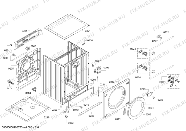 Схема №2 WIA24200GC с изображением Хомут для стиральной машины Bosch 00619260