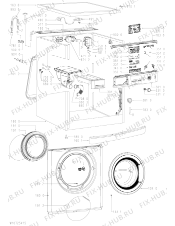 Схема №2 AWSV 73213 с изображением Обшивка для стиралки Whirlpool 481010707101