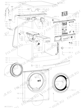 Схема №2 WAK 7400 с изображением Лючок для стиральной машины Whirlpool 481010604378