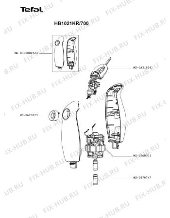Схема №1 HB1021KR/700 с изображением Мини-ручка для блендера (миксера) Tefal MS-0A21823