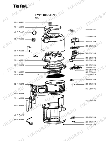 Схема №1 EY201860/PZA с изображением Провод для тостера (фритюрницы) Tefal SS-996845
