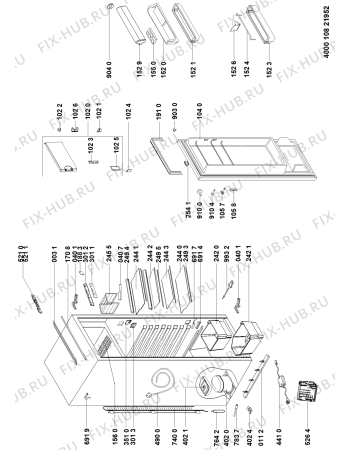 Схема №1 KVIE 2262 A+++ с изображением Вноска для холодильной камеры Whirlpool 481010714805